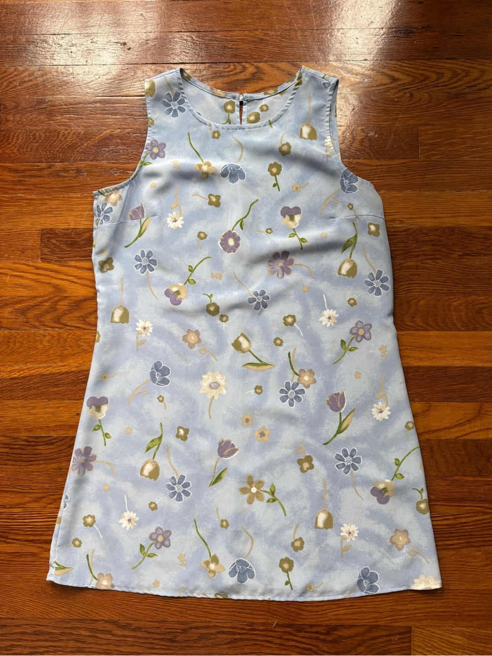 Vintage Sleeveless Midi Dress in Violet Floral